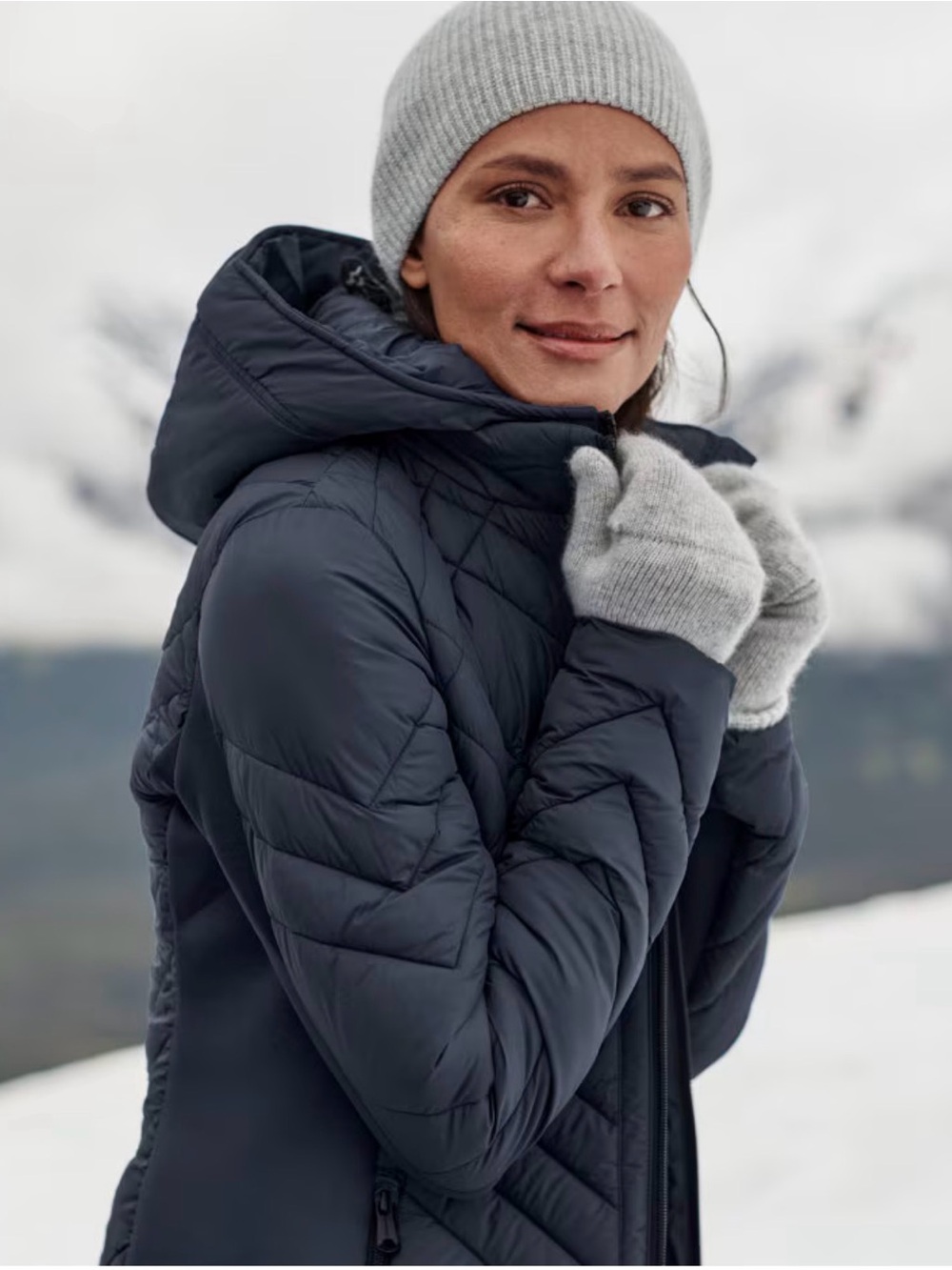 Bernardo EcoPlume Classic Puffer Hooded Jacket Quilted, size 2X